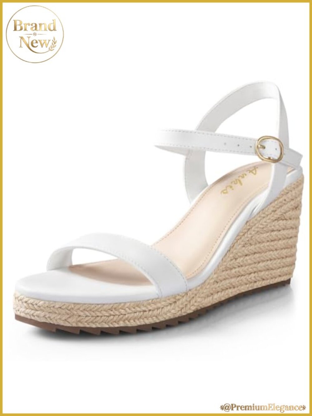 Platform Wedge Sandals Womens Open Toe Ankle Strap Espadrille High Heel 3.4 Inch